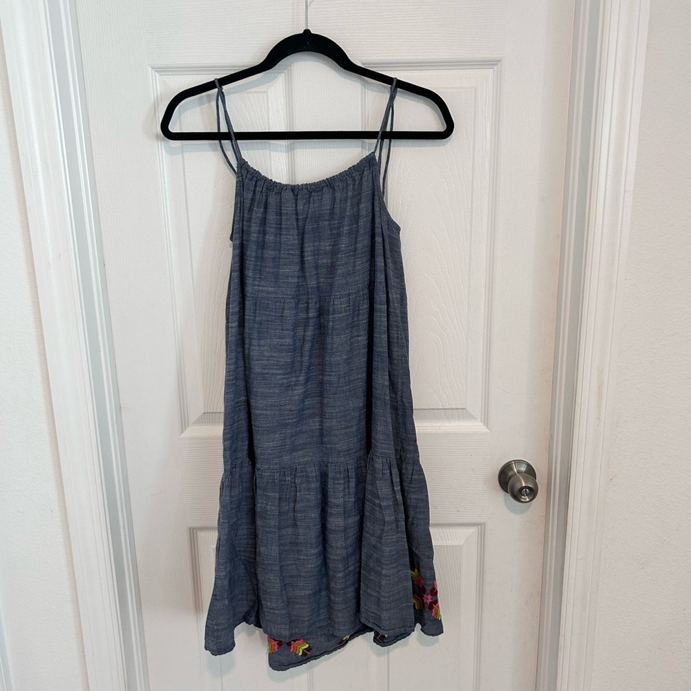 Rocks & Indigo Blue Embroidered Sundress with Tassel Straps. Size S - Picture 2 of 8